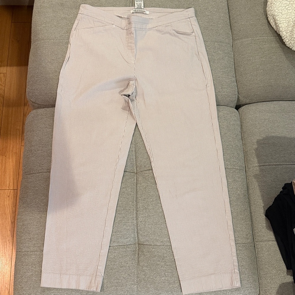 Zac & Rachel Taupe Striped Trousers